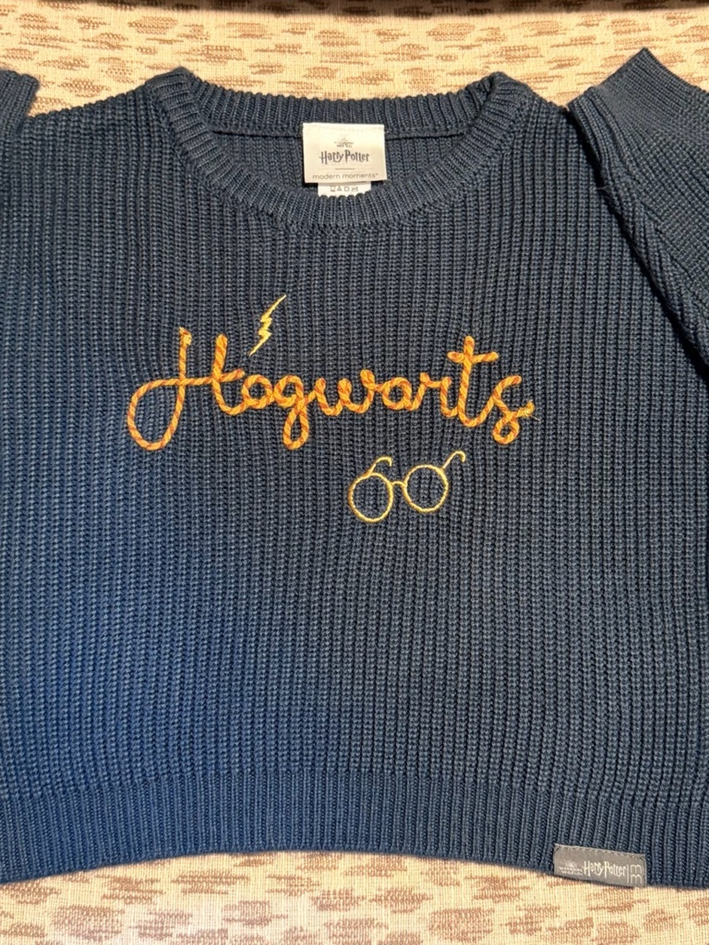 Harry Potter Kids Navy Hogwarts Embroidered Sweater